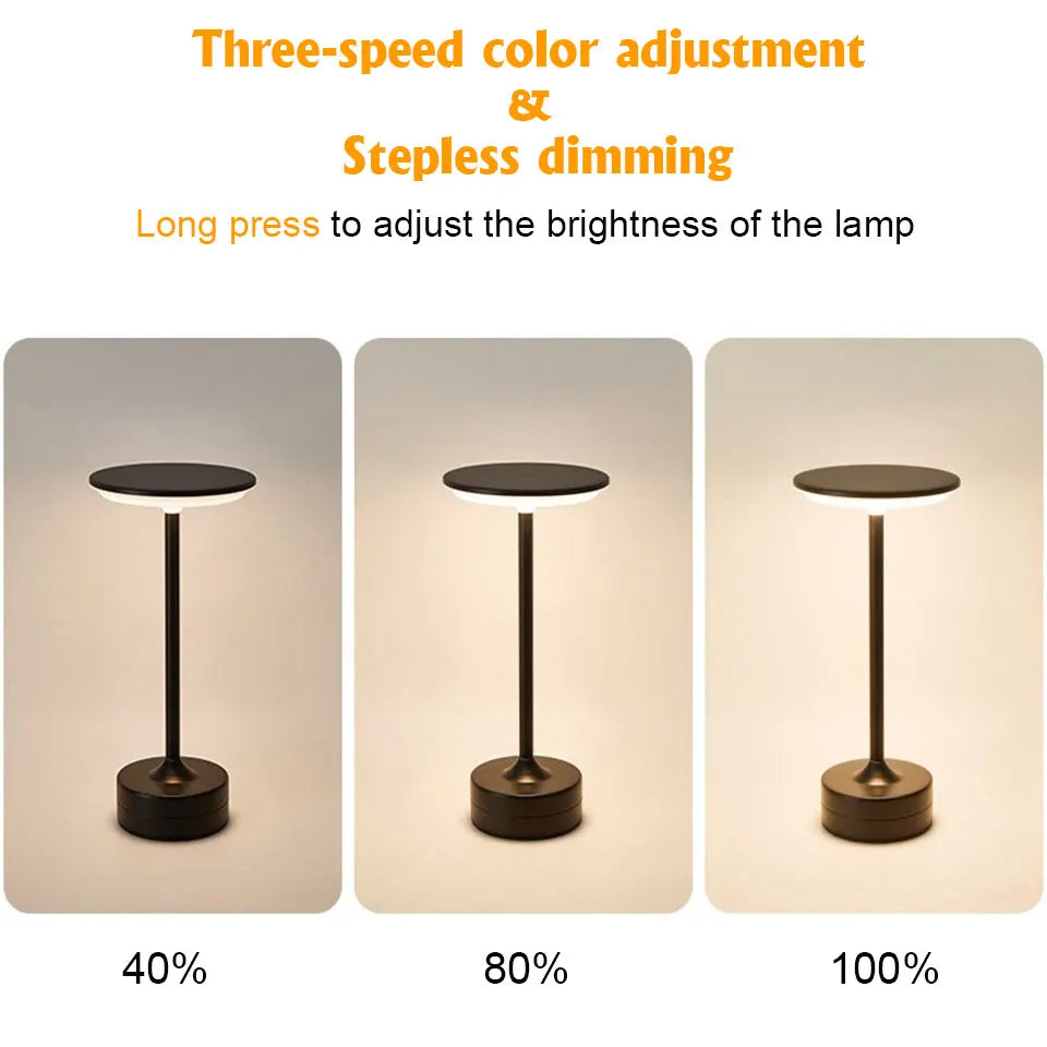 Aurelo™ Crystal Touch Lamp – USB Rechargeable Dimmable Light