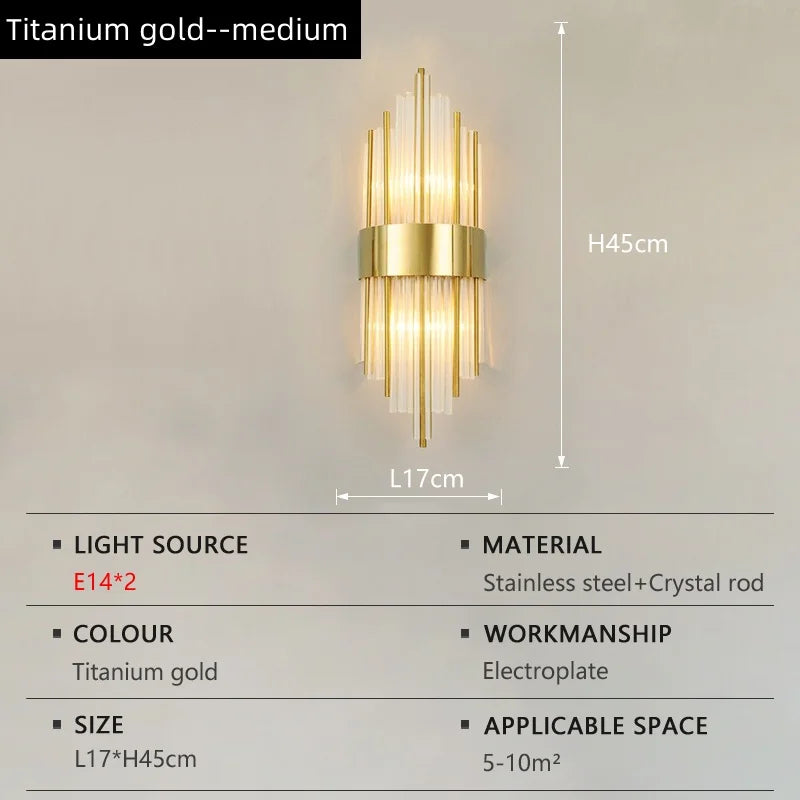 VetraLux™ Wall Light – Titanium Crystal Elegance