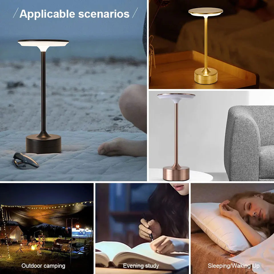 Aurelo™ Crystal Touch Lamp – USB Rechargeable Dimmable Light