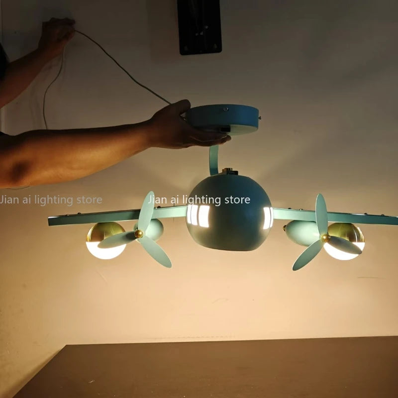 SkyJet™ Kids' Ceiling Lamp – Creative Airplane Chandelier