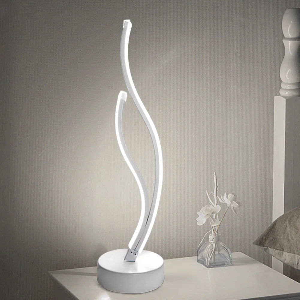 SpiraGlow™ LED Spiral Table Lamp – Modern Art Light