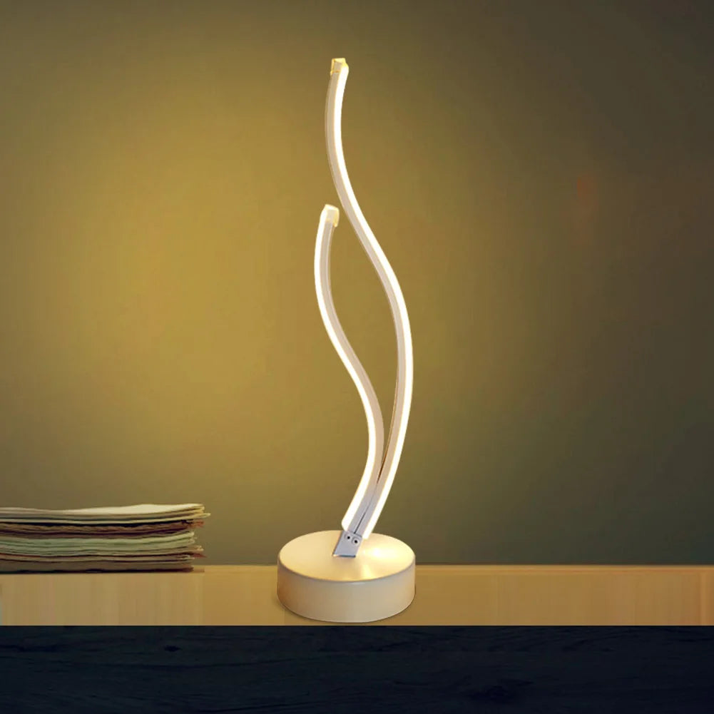 SpiraGlow™ LED Spiral Table Lamp – Modern Art Light