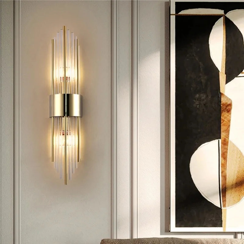 VetraLux™ Wall Light – Titanium Crystal Elegance