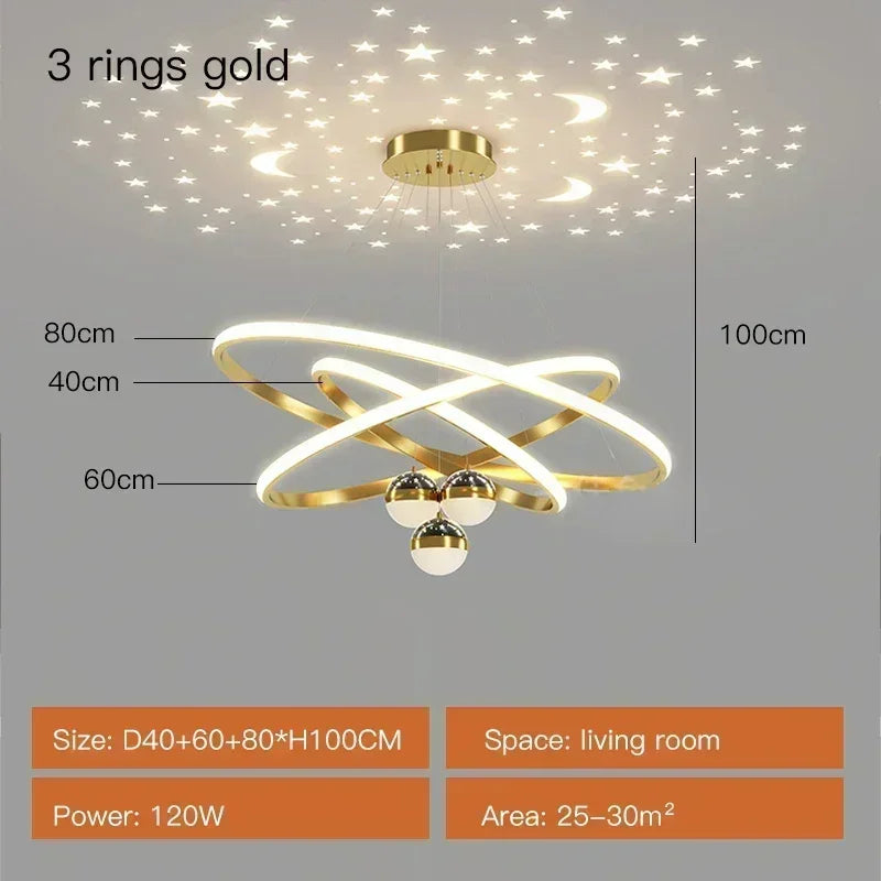 StellarGlow™ Nordic Starry Projection Chandelier