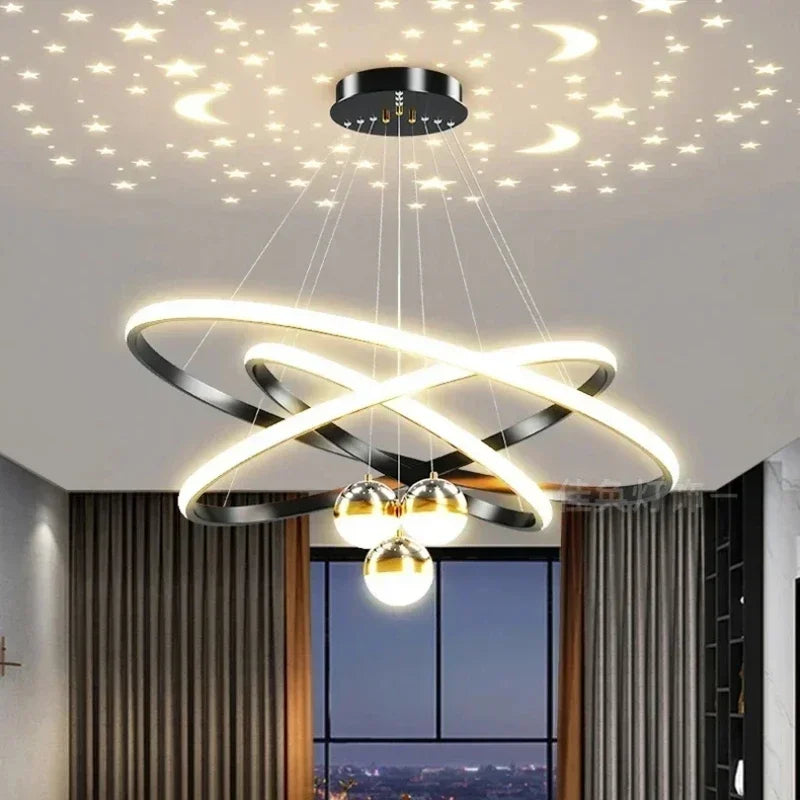 StellarGlow™ Nordic Starry Projection Chandelier
