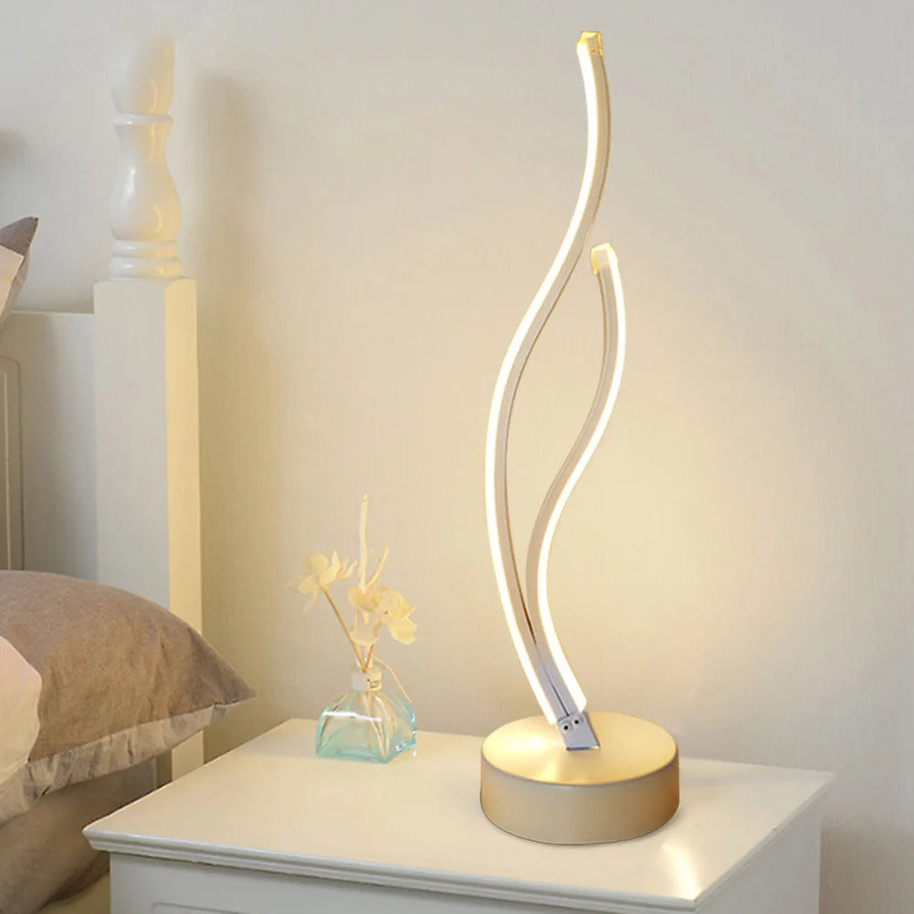 SpiraGlow™ LED Spiral Table Lamp – Modern Art Light