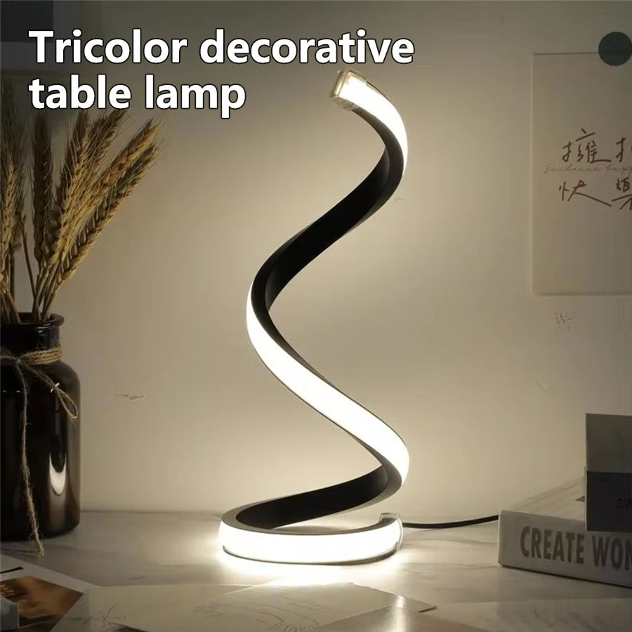 CrystaLume™ Spiral Table Lamp – Artistic Glow Edition