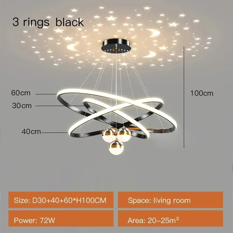 StellarGlow™ Nordic Starry Projection Chandelier