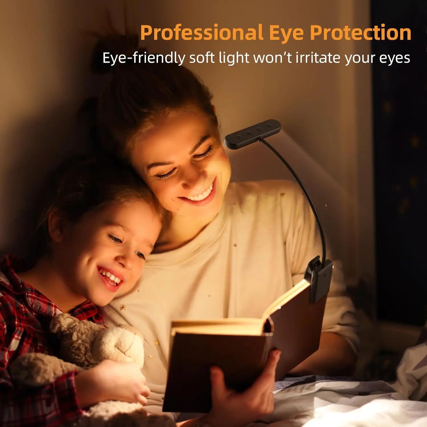LumaClip™ Rechargeable Book Light – 3 Colour Modes