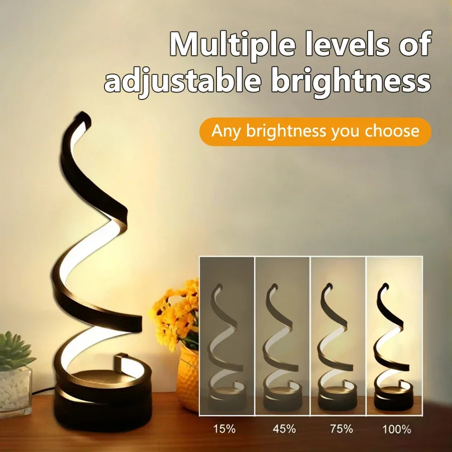 CrystaLume™ Spiral Table Lamp – Artistic Glow Edition