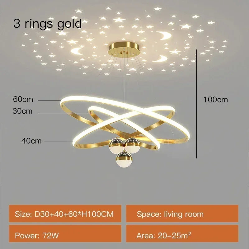 StellarGlow™ Nordic Starry Projection Chandelier
