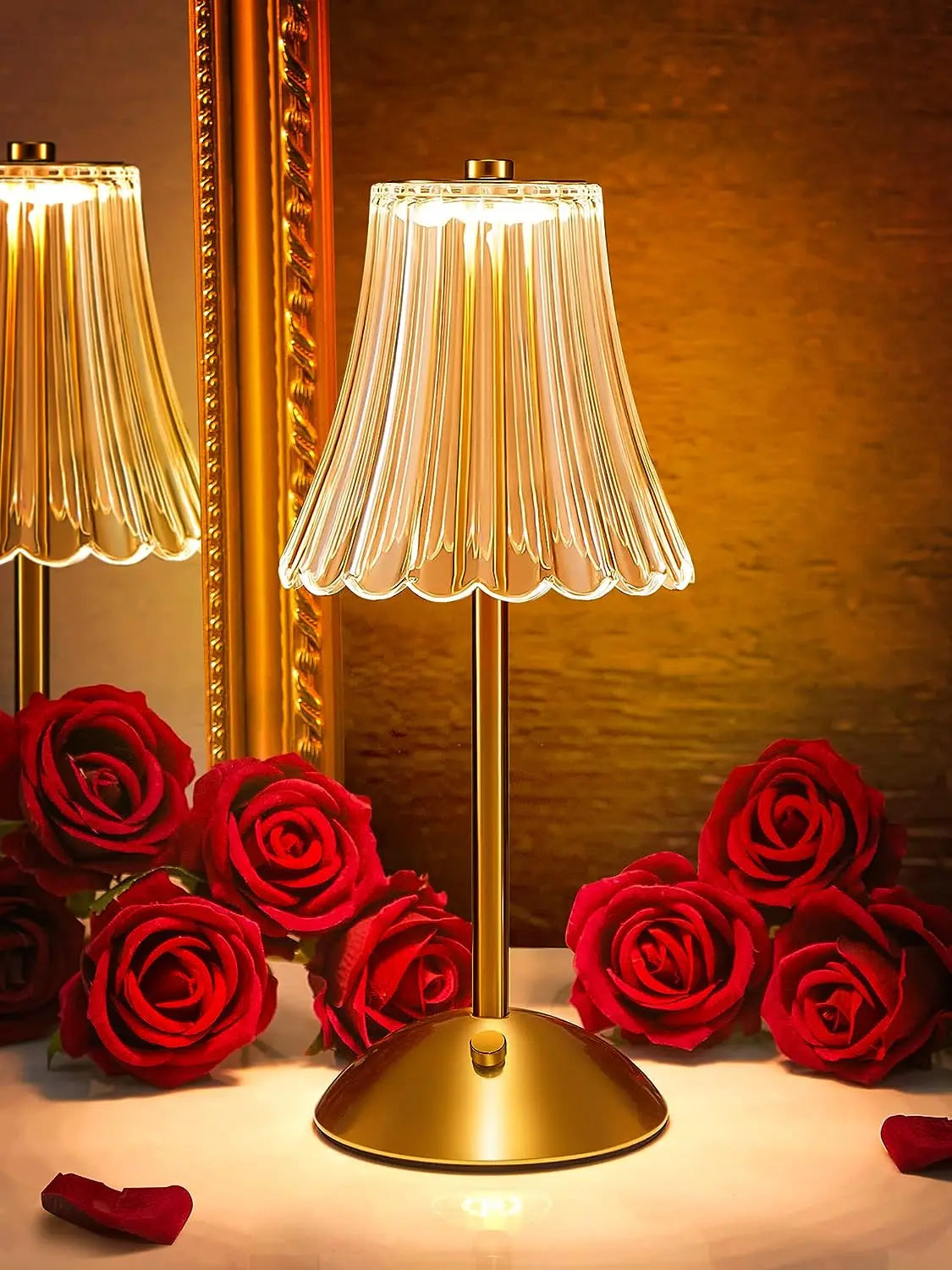 AuraLuxe™ Crystal Table Lamp – 3 Colour Touch Dimming