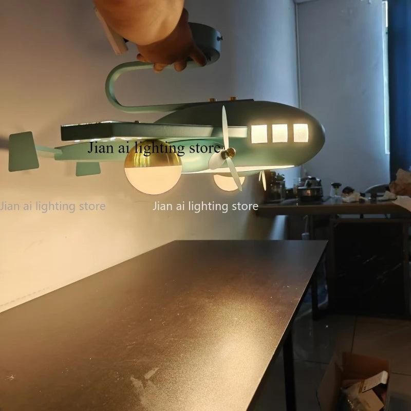 SkyJet™ Kids' Ceiling Lamp – Creative Airplane Chandelier