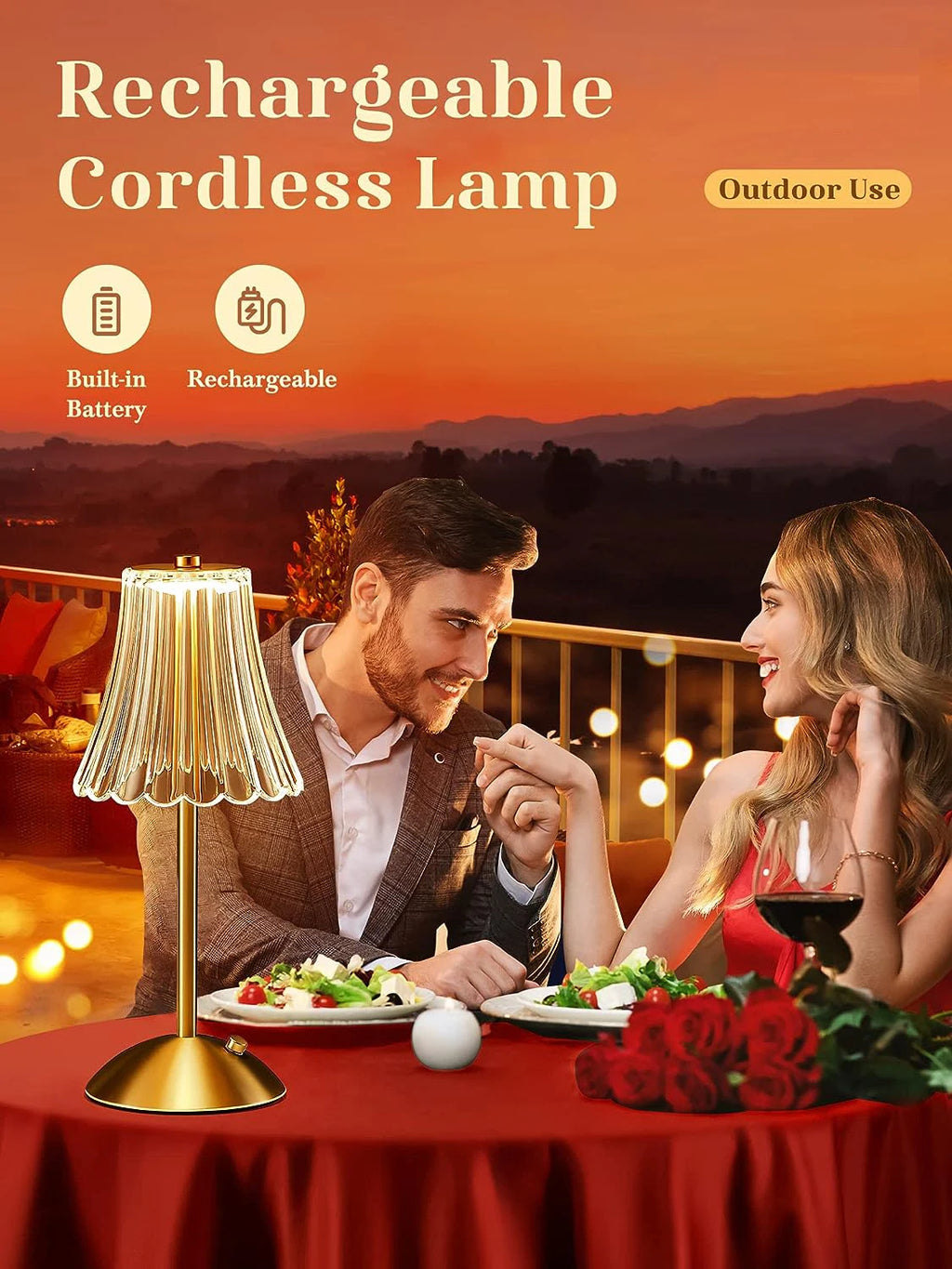 AuraLuxe™ Crystal Table Lamp – 3 Colour Touch Dimming