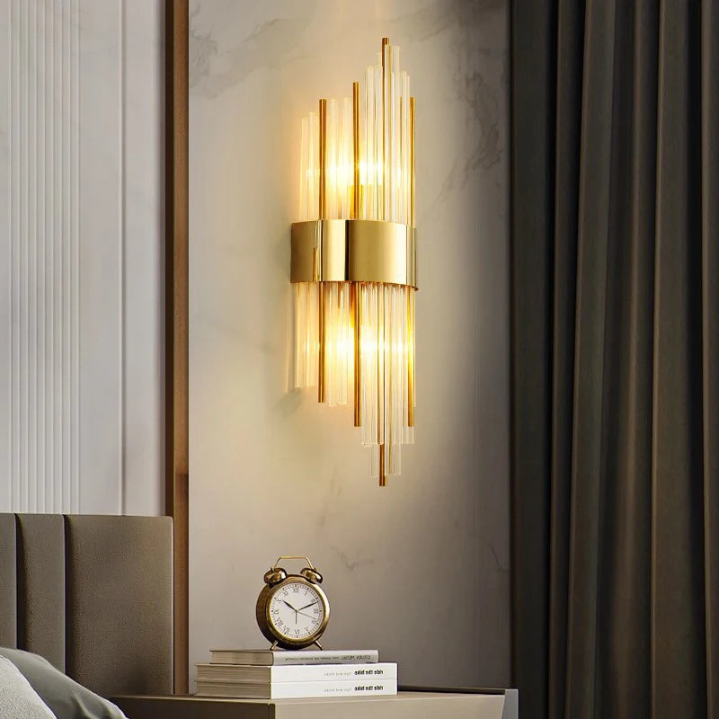 VetraLux™ Wall Light – Titanium Crystal Elegance