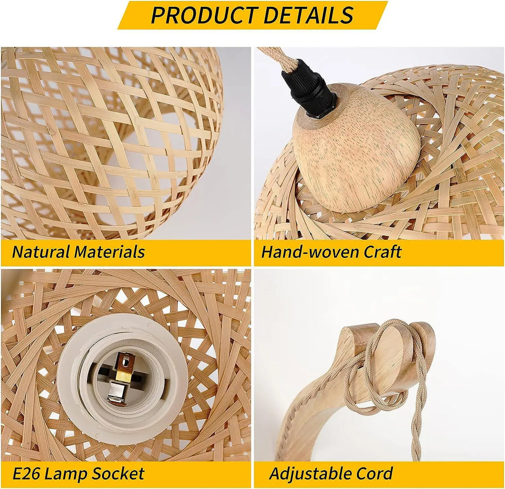 Sundara™ Natural Bamboo Wall Light – Handwoven Elegance
