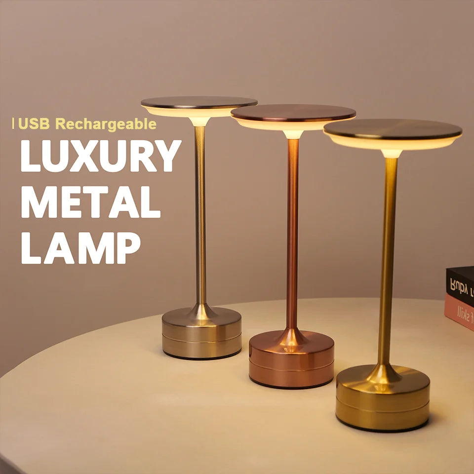 Aurelo™ Crystal Touch Lamp – USB Rechargeable Dimmable Light