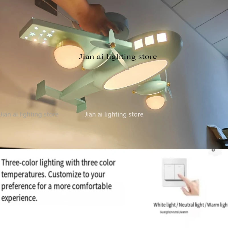 SkyJet™ Kids' Ceiling Lamp – Creative Airplane Chandelier