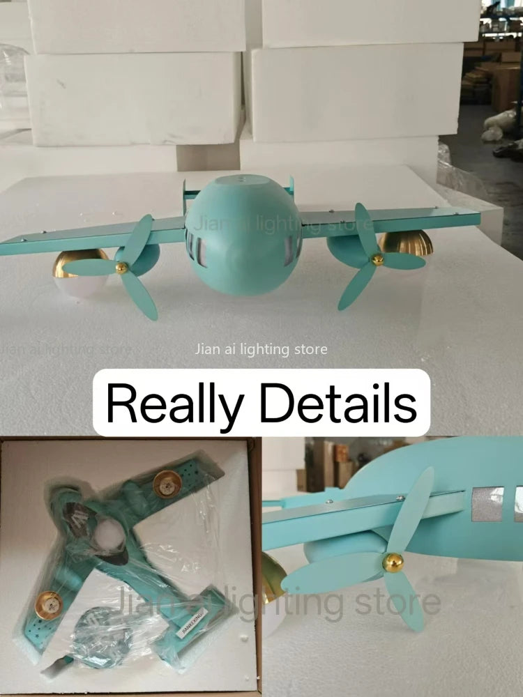 SkyJet™ Kids' Ceiling Lamp – Creative Airplane Chandelier