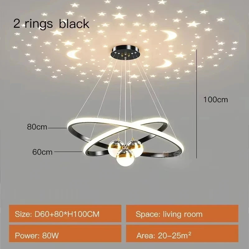 StellarGlow™ Nordic Starry Projection Chandelier
