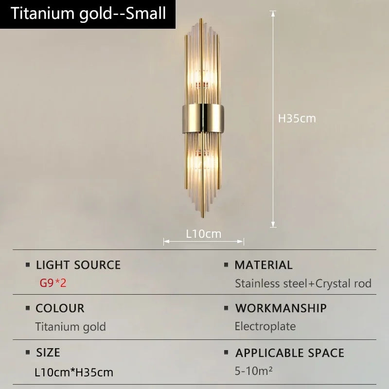 VetraLux™ Wall Light – Titanium Crystal Elegance