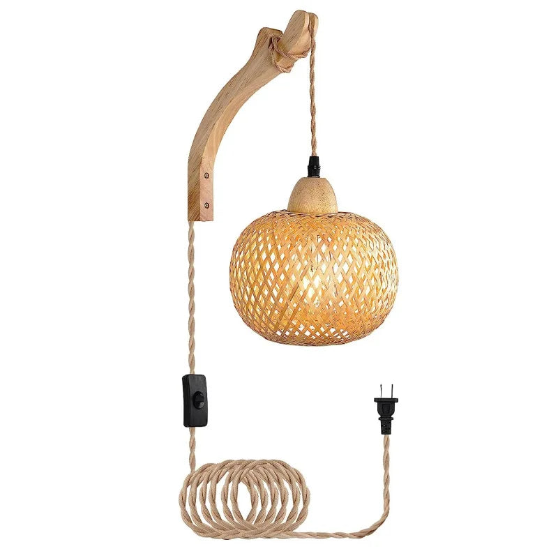 Sundara™ Natural Bamboo Wall Light – Handwoven Elegance