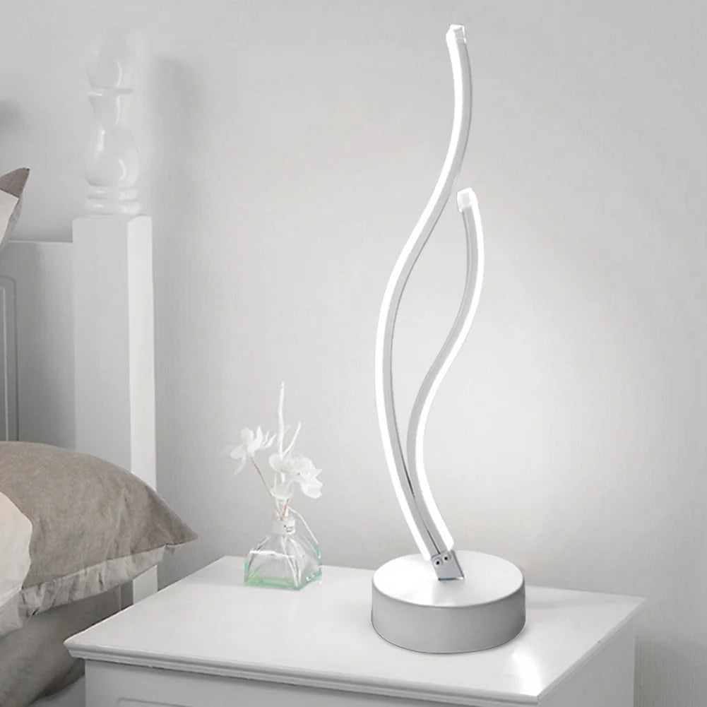 SpiraGlow™ LED Spiral Table Lamp – Modern Art Light