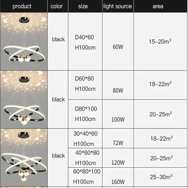 StellarGlow™ Nordic Starry Projection Chandelier