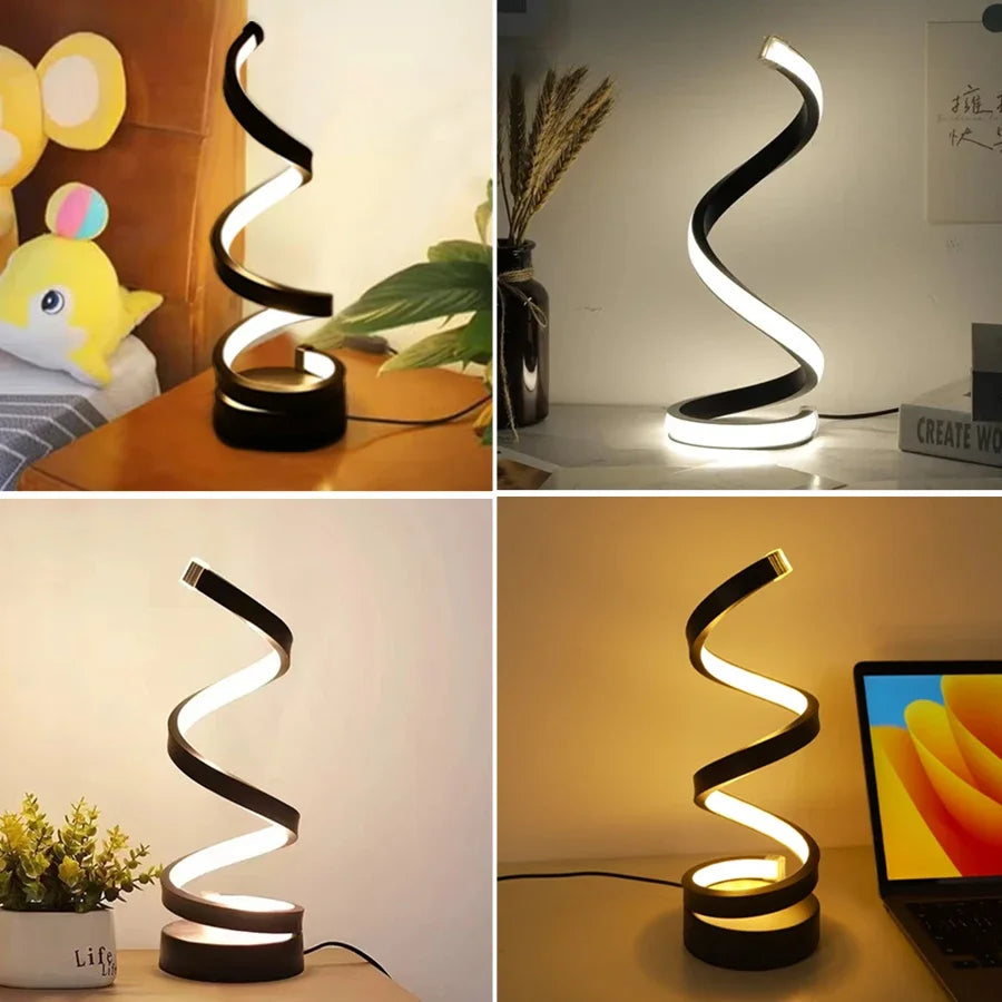 CrystaLume™ Spiral Table Lamp – Artistic Glow Edition