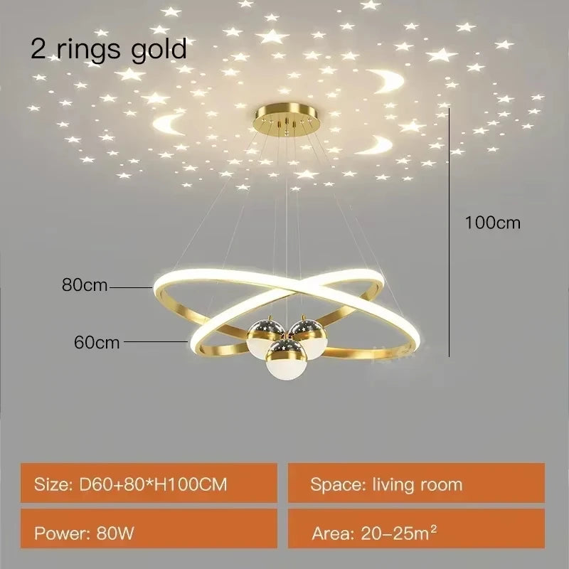 StellarGlow™ Nordic Starry Projection Chandelier