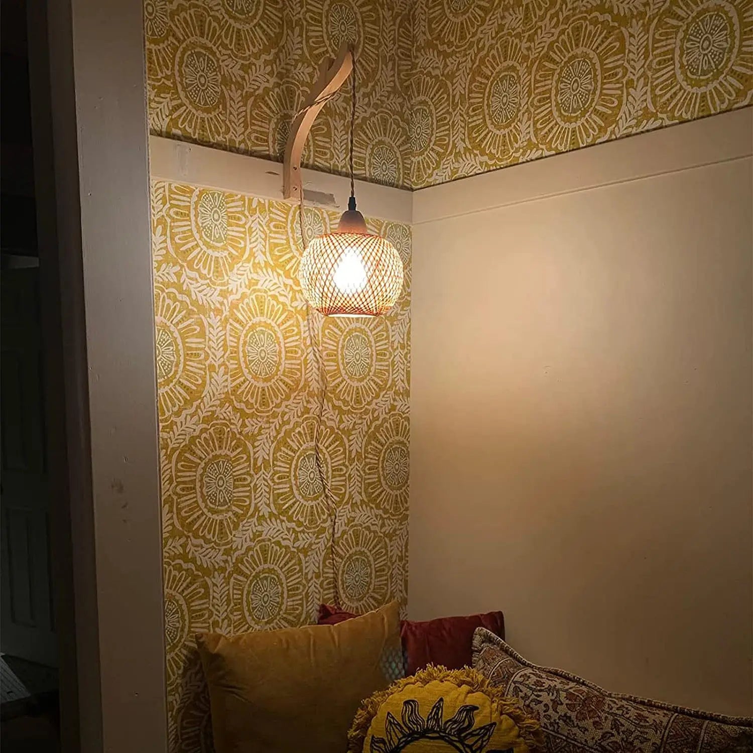 Sundara™ Natural Bamboo Wall Light – Handwoven Elegance